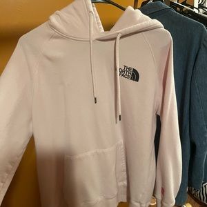 Light pink, size Large North Face Hoodie